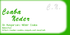 csaba neder business card